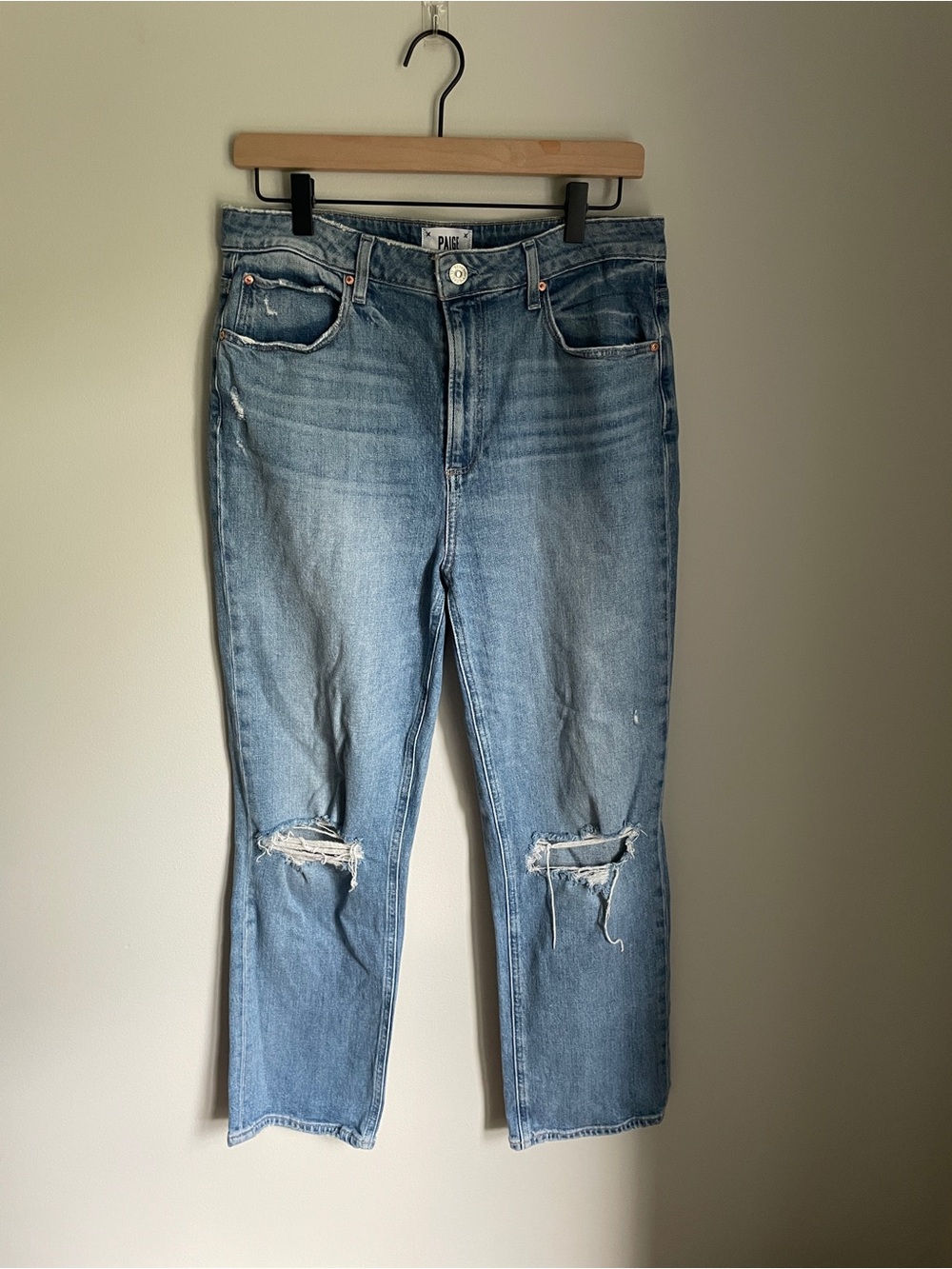 PAIGE Sarah Straight Ankle Denim Jeans Distressed Women’s Size 31